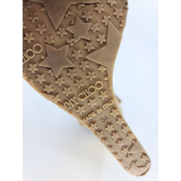 Jimmy Choo Brown Suede Gold Wedge Cork Multi-Strap Sandal Size 38 - Picture 7 of 7